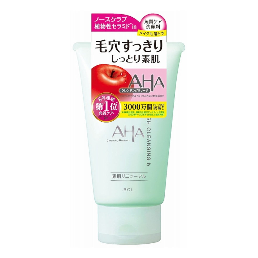 AHA Cleansing Research Wash Cleansing B Sensitive 120g japansk ansiktstvätt med grönvit förpackning.