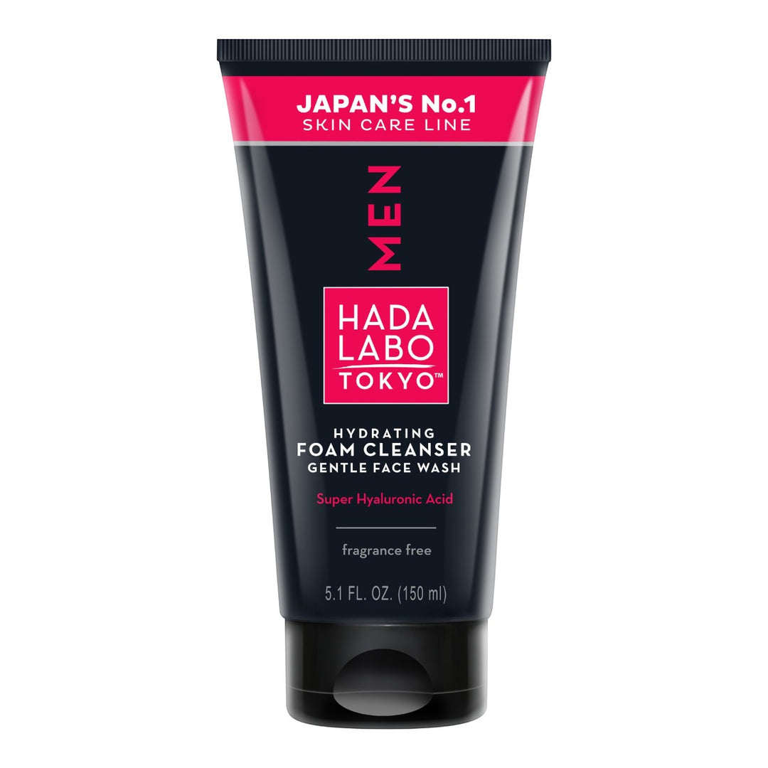 Hada Labo Gentle Face Wash Foam Cleanser FOR MEN 150ml, parfymfri ansiktsrengöring med hyaluronsyra.