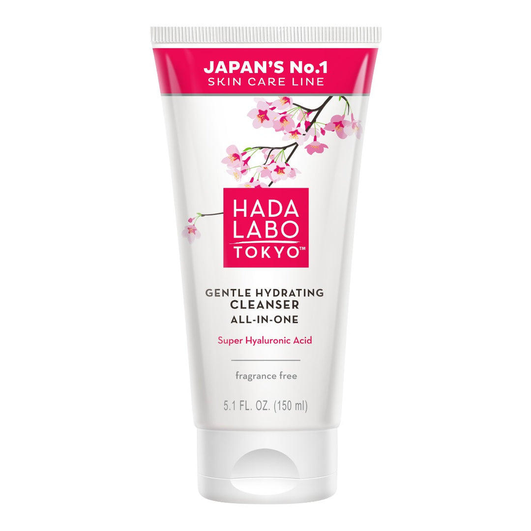 Hada Labo Gentle Hydrating Cleanser 150ml, parfymfri ansiktsrengöring med hyaluronsyra för skonsam rengöring.