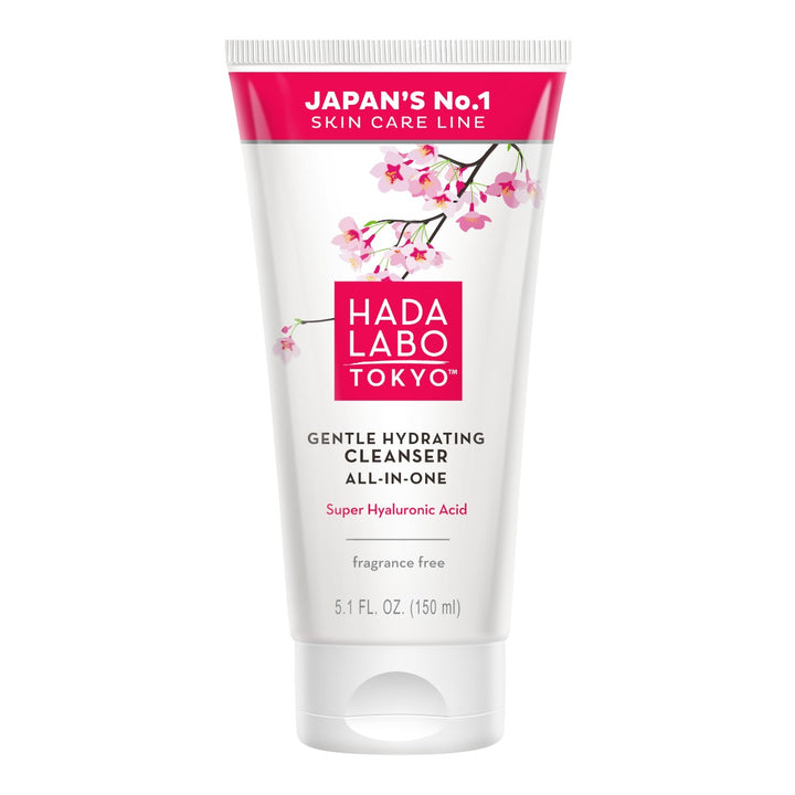 Hada Labo Gentle Hydrating Cleanser 150ml, parfymfri ansiktsrengöring med hyaluronsyra för skonsam rengöring.