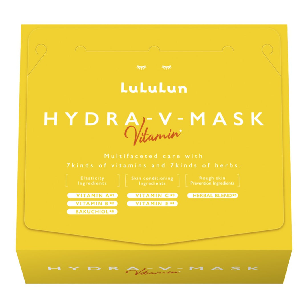 LuLuLun Hydra V-Mask Vitamin Sheet Mask 28st med vitaminer och örter, arkmask för ansiktsvård.