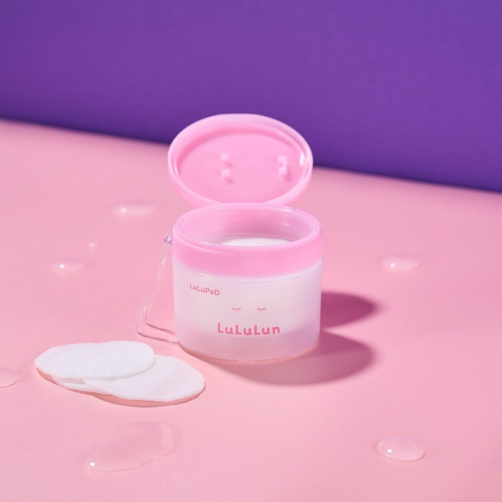 LuLuLun LuLuPad Moisture & Elasticity Care 50 kuddar burk, 100ml för japansk hudvård.