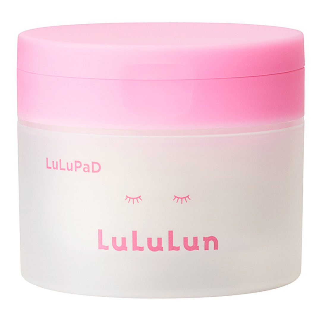 LuLuLun LuLuPad Moisture & Elasticity Care 50 pads 100ml med rosa lock för japansk hudvård.