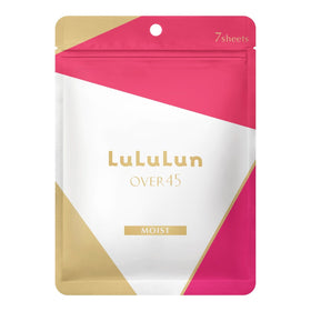 LuLuLun Over 45 Moist Sheet Mask 7st för djup återfuktning, förpackningar i rosa, guld och vitt.