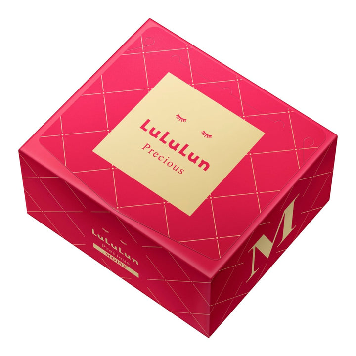 LuLuLun Precious Sheet Mask Red 32st för mogen och torr hud, förpackad i röd ask med gulddetaljer.