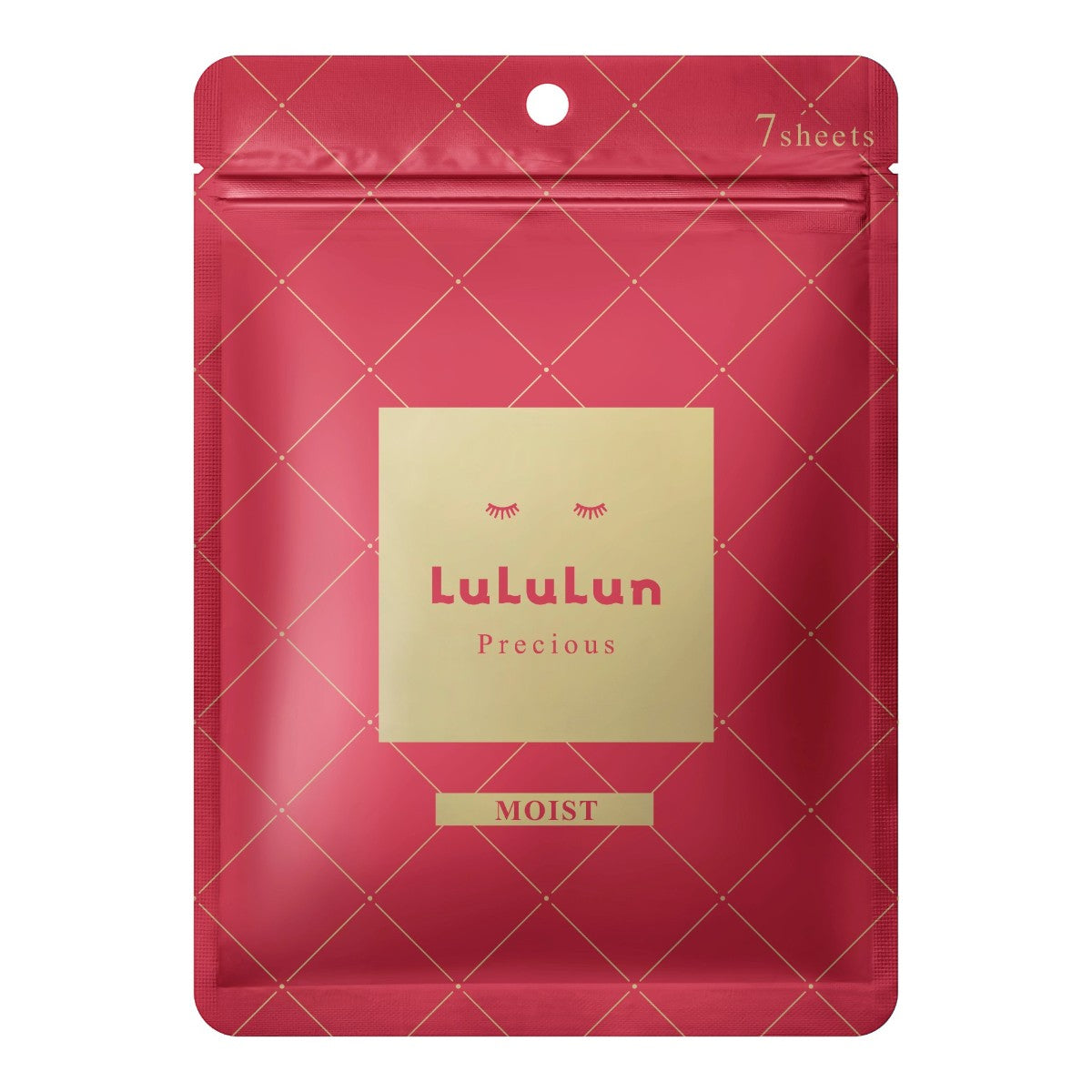 LuLuLun Precious Sheet Mask Red 7st för torr och mogen hud, förpackning med sju ansiktsmasker.