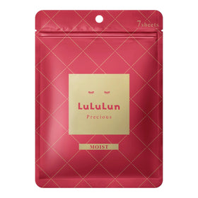 LuLuLun Precious Sheet Mask Red 7st för torr och mogen hud, förpackning med sju ansiktsmasker.