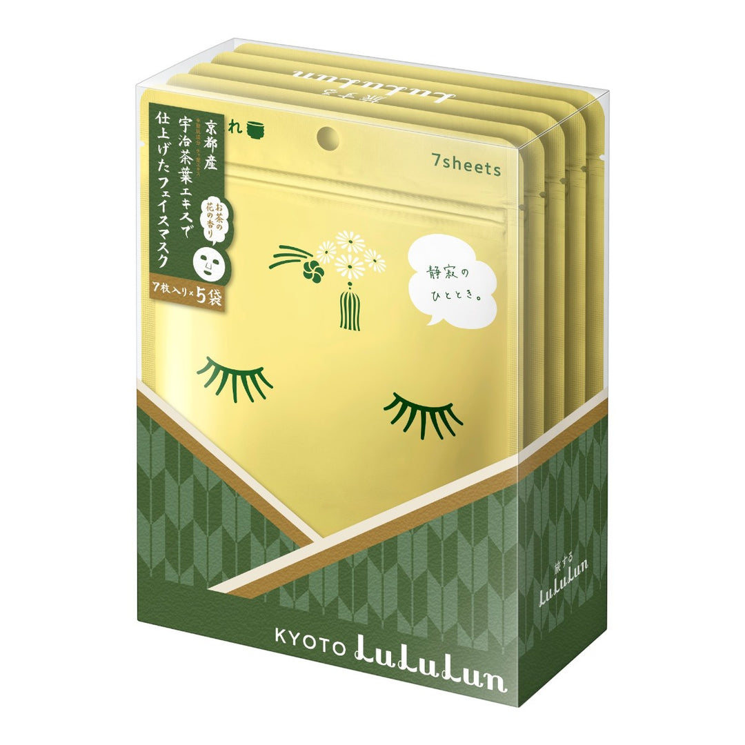 LuLuLun Premium Sheet Mask Kyoto Green Tea 5x7st, ansiktsmask med grönt te-extrakt.