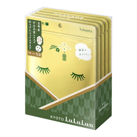 LuLuLun Premium Sheet Mask Kyoto Green Tea 5x7st, ansiktsmask med grönt te-extrakt.