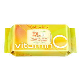 Saborino Morning Facial Sheet Mask VC 30st med japansk text och citrusmotiv på förpackningen.