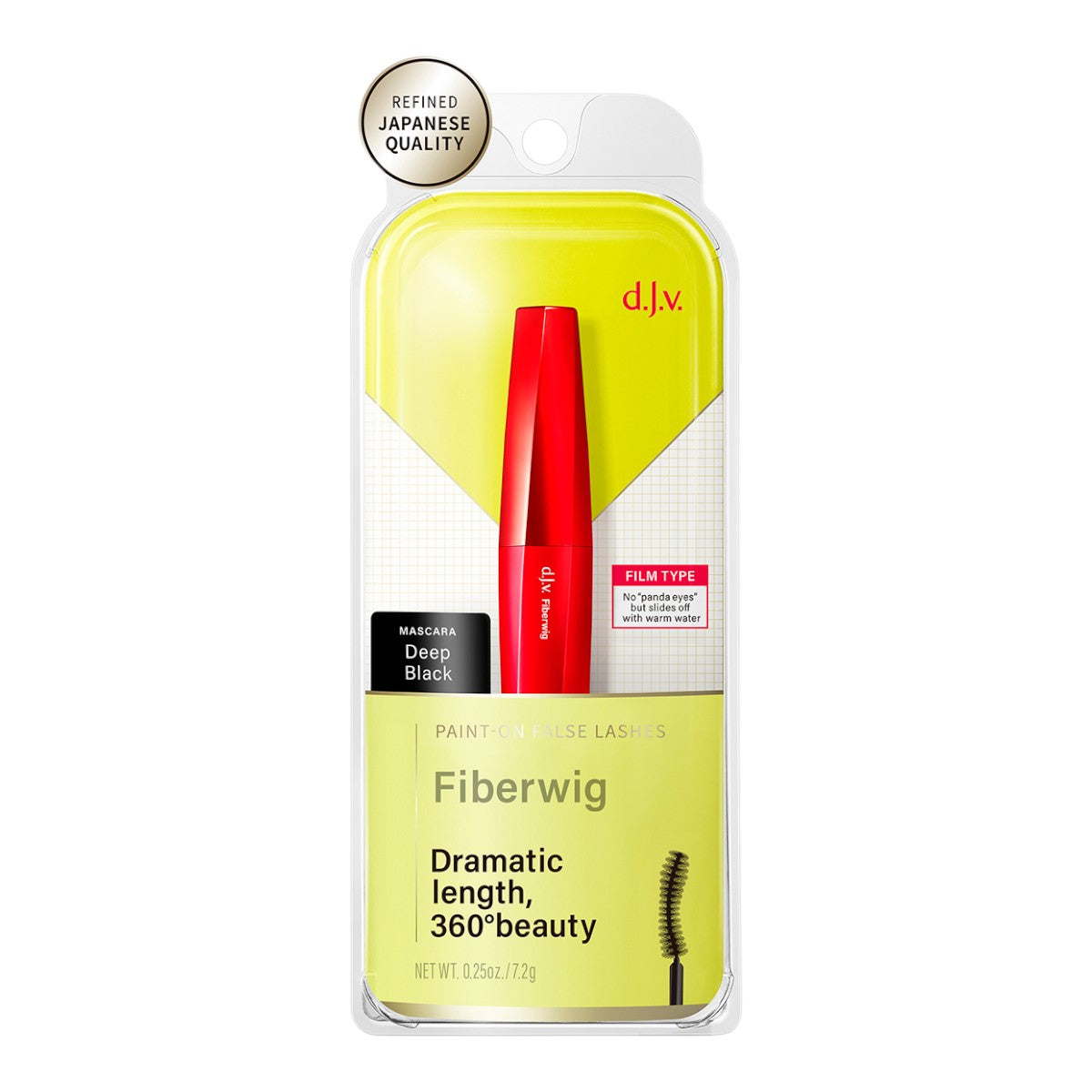 Fiberwig Dramatic Length mascara i röd förpackning för längre, separerade fransar.