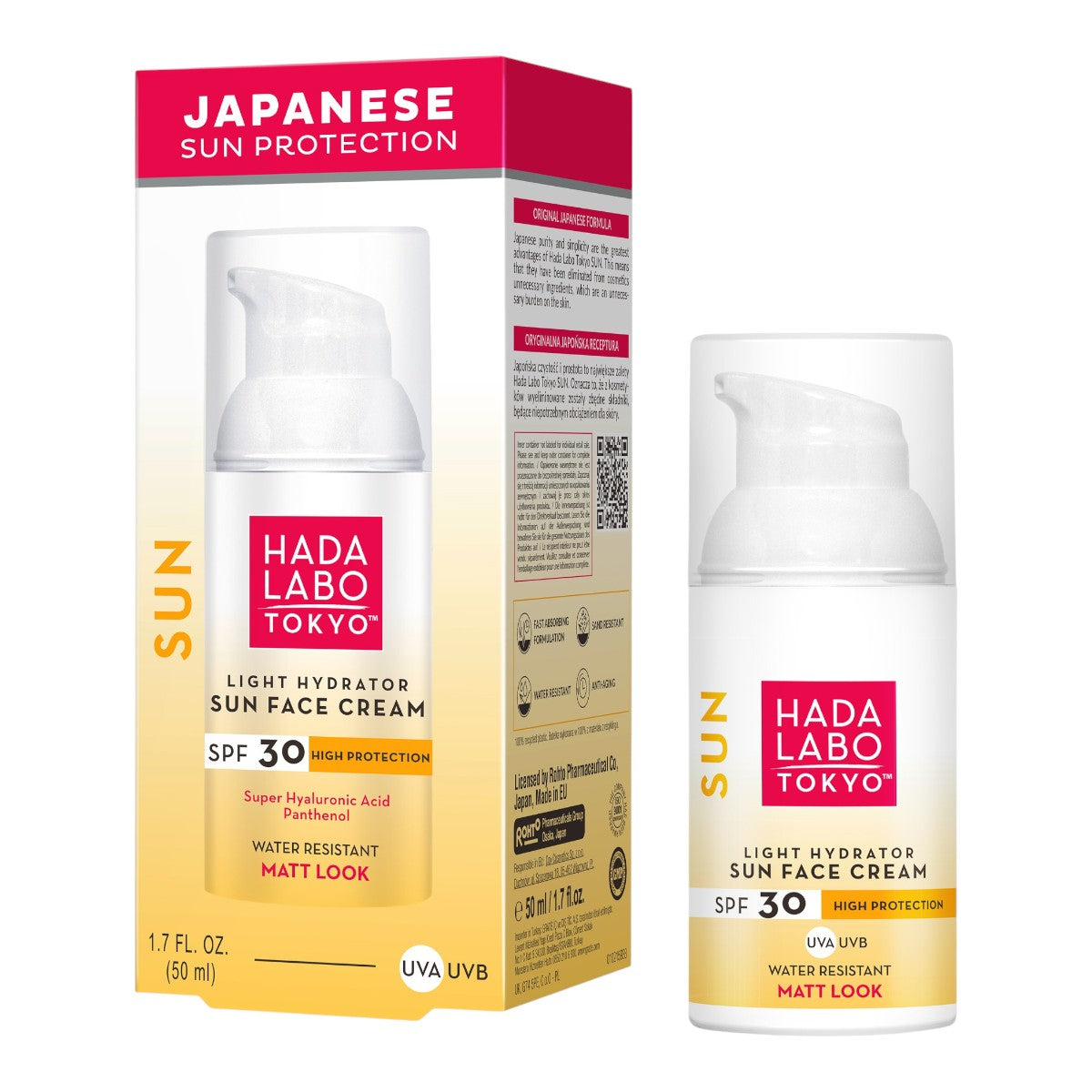 HADA LABO TOKYO Light Hydrator solkräm för ansiktet med SPF 30, 50 ml.
